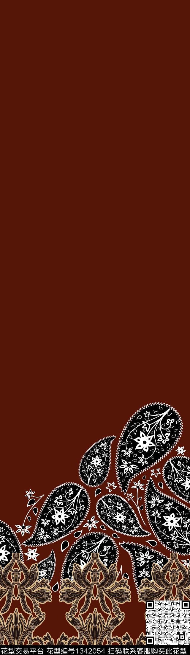 绿植树叶花卉大牌风传统印花华亿平台下载（图片编号: 1342054） - 瓦栏（Walan）