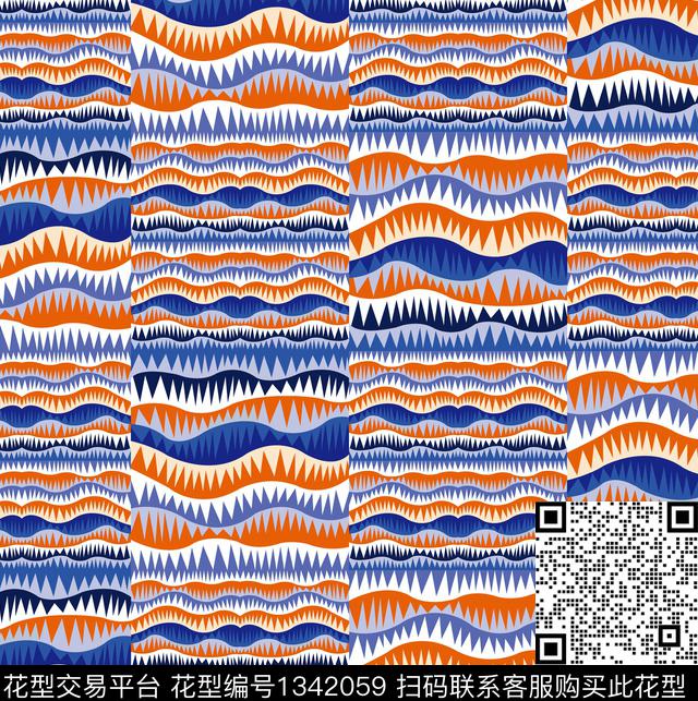 几何春夏华亿平台大牌风传统印花华亿平台下载（图片编号: 1342059） - 瓦栏（Walan）