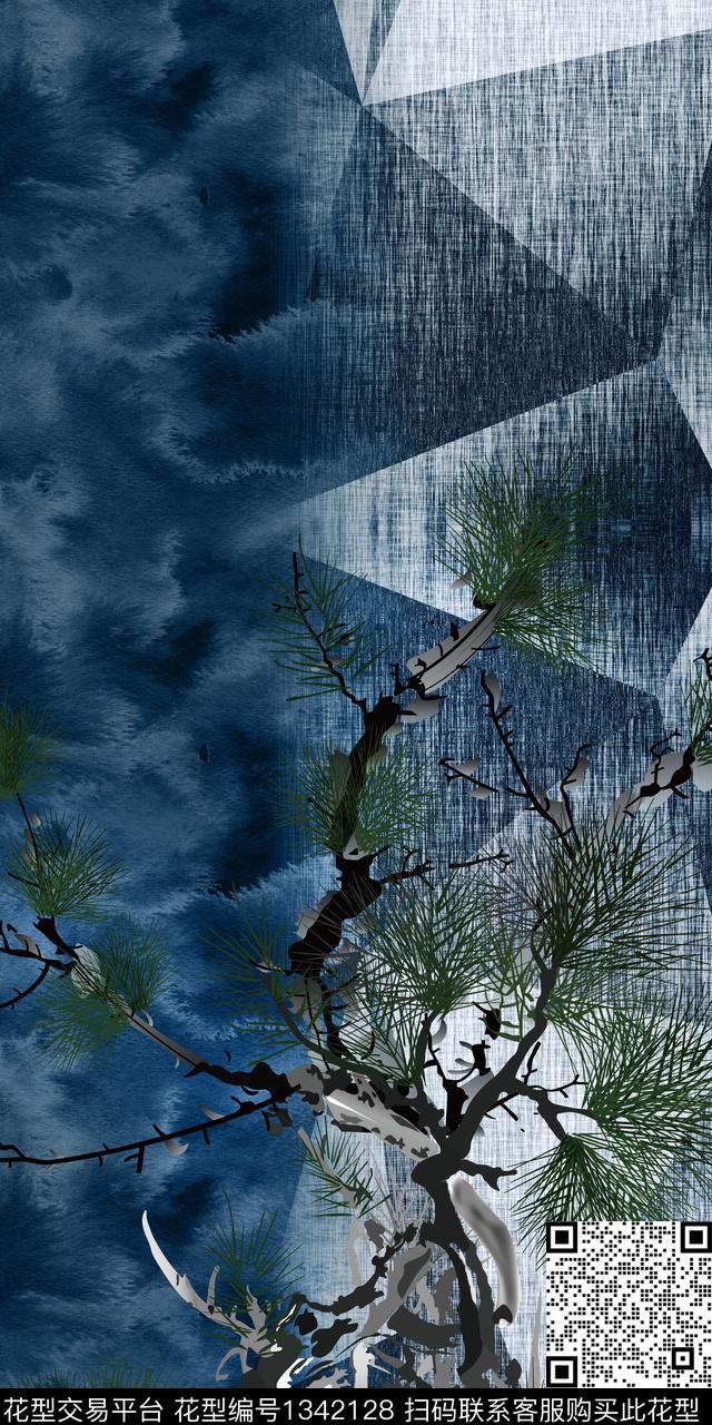 纹理花卉定位裁片数码印花华亿平台下载（图片编号: 1342128） - 瓦栏（Walan）