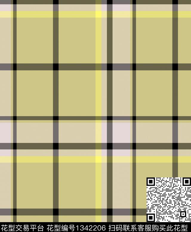 格子大牌风满版散花传统印花华亿平台下载（图片编号: 1342206） - 瓦栏（Walan）