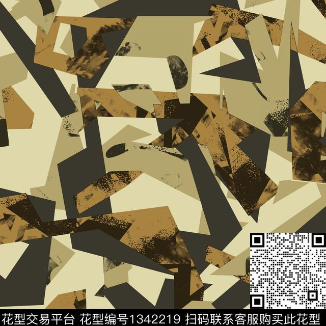 纸印花几何抽象男装传统印花华亿平台下载（图片编号: 1342219） - 瓦栏（Walan）