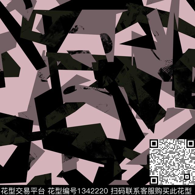 纸印花几何抽象男装传统印花华亿平台下载（图片编号: 1342220） - 瓦栏（Walan）