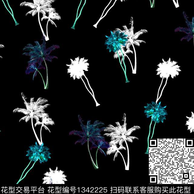 椰子树纸印花几何传统印花华亿平台下载（图片编号: 1342225） - 瓦栏（Walan）