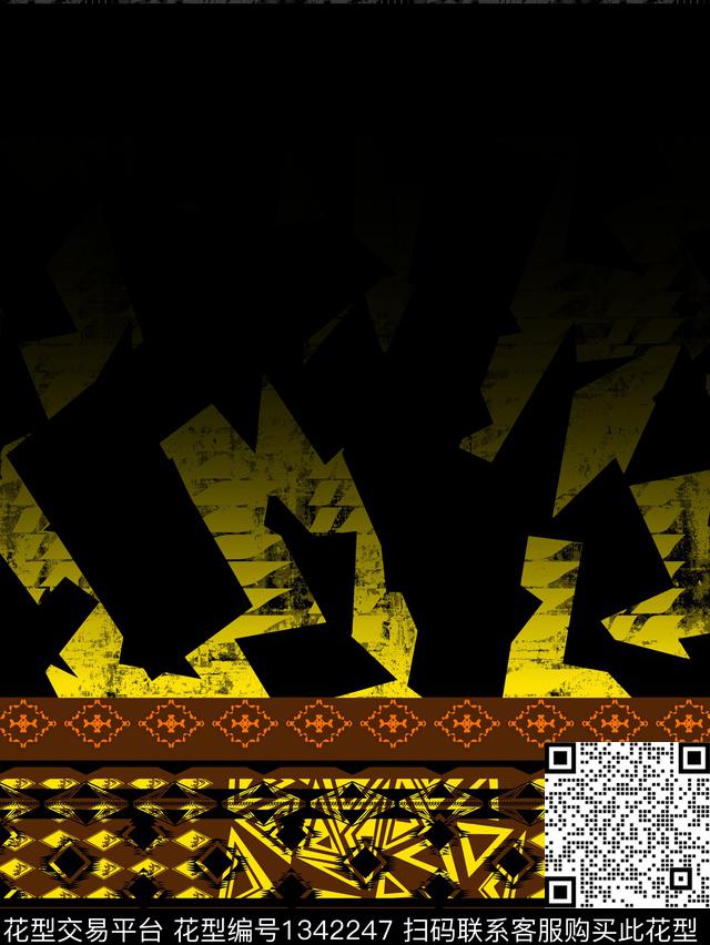 纸印花几何抽象男装传统印花华亿平台下载（图片编号: 1342247） - 瓦栏（Walan）