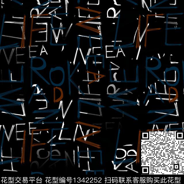 字母纸印花几何传统印花华亿平台下载（图片编号: 1342252） - 瓦栏（Walan）