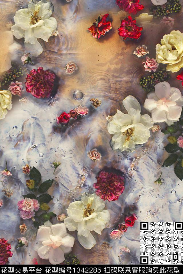 复古香云纱真丝数码印花华亿平台下载（图片编号: 1342285） - 瓦栏（Walan）