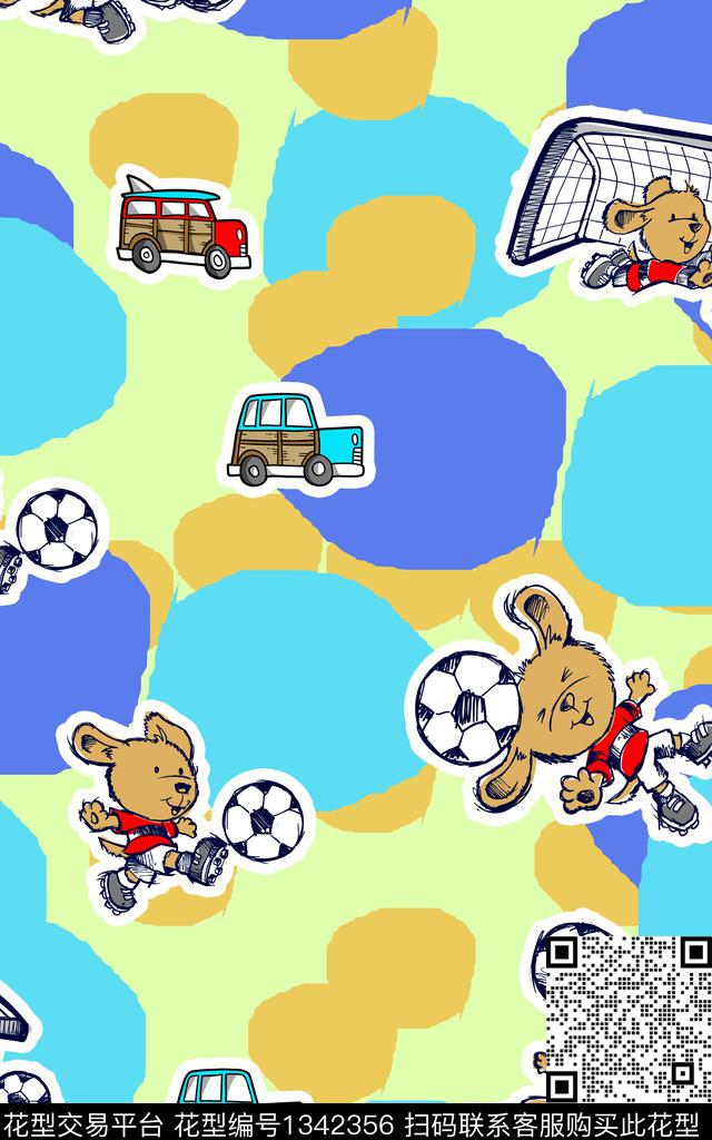 卡通动物满版散花炫彩传统印花华亿平台下载（图片编号: 1342356） - 瓦栏（Walan）