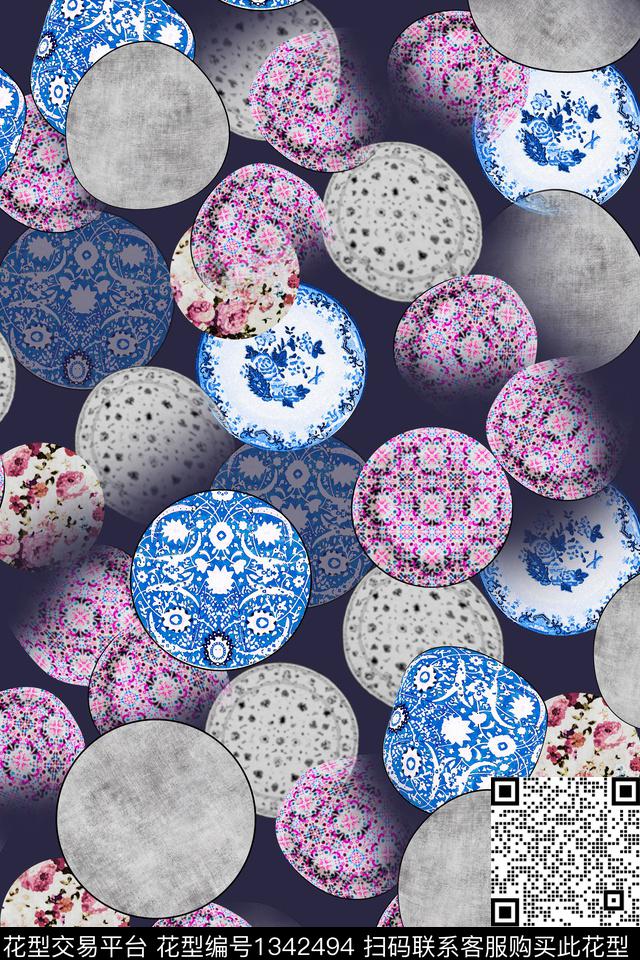 连衣裙女装香云纱数码印花华亿平台下载（图片编号: 1342494） - 瓦栏（Walan）