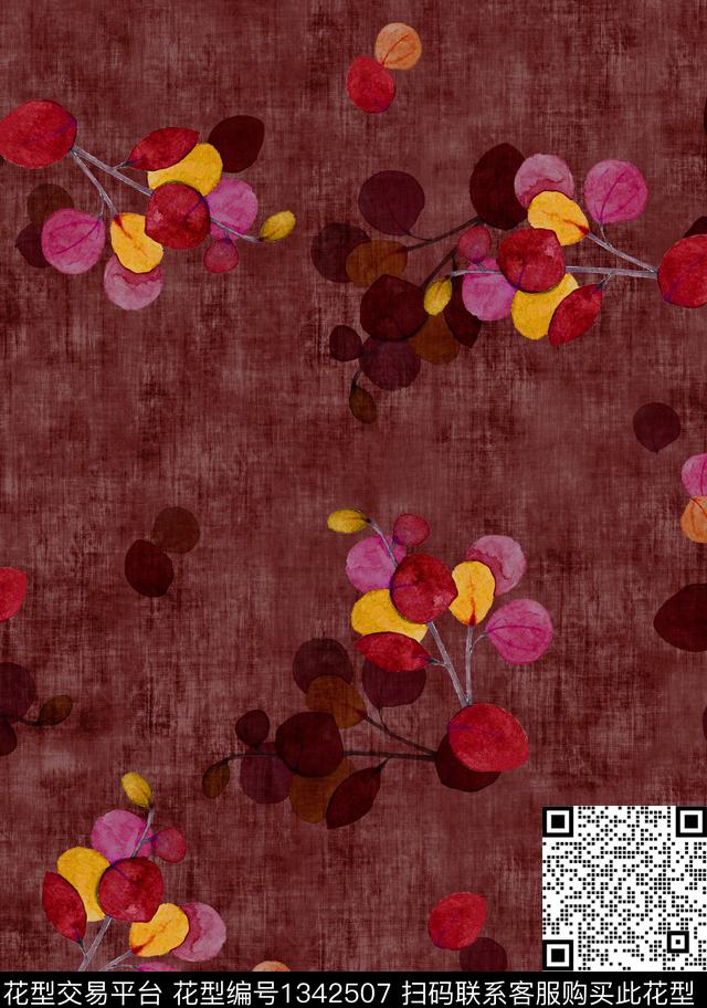 女装花卉棉麻数码印花华亿平台下载（图片编号: 1342507） - 瓦栏（Walan）