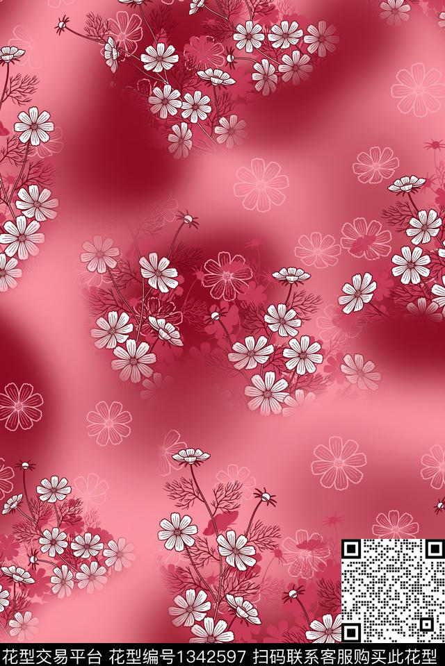 女装满版散花旗袍数码印花华亿平台下载（图片编号: 1342597） - 瓦栏（Walan）