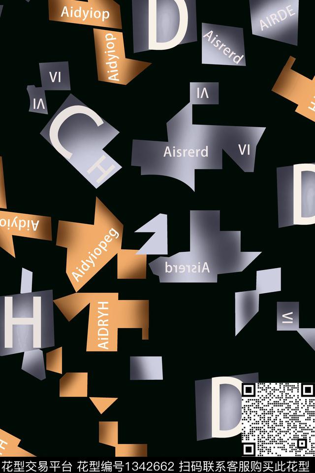 字母男装大牌风传统印花华亿平台下载（图片编号: 1342662） - 瓦栏（Walan）