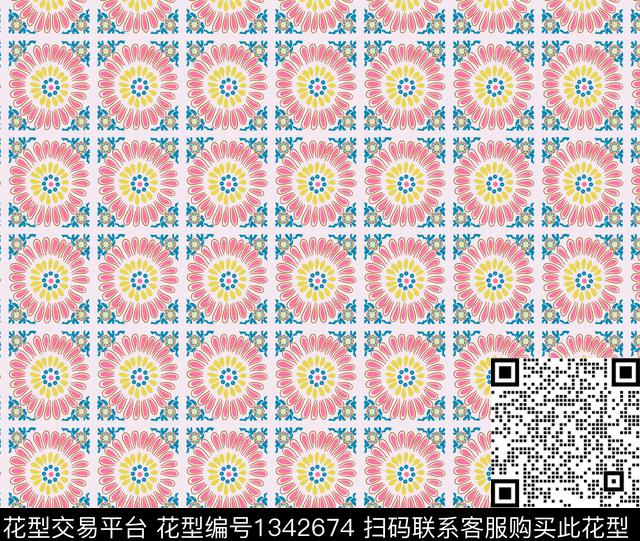 趋势华亿平台童装几何传统印花华亿平台下载（图片编号: 1342674） - 瓦栏（Walan）