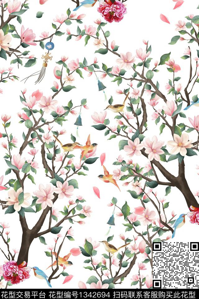 旗袍香云纱中国风数码印花华亿平台下载（图片编号: 1342694） - 瓦栏（Walan）