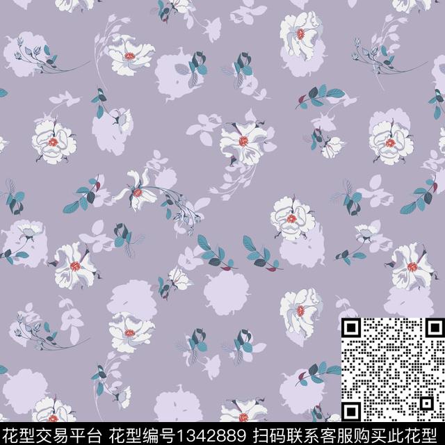 花卉大牌风小清新传统印花华亿平台下载（图片编号: 1342889） - 瓦栏（Walan）