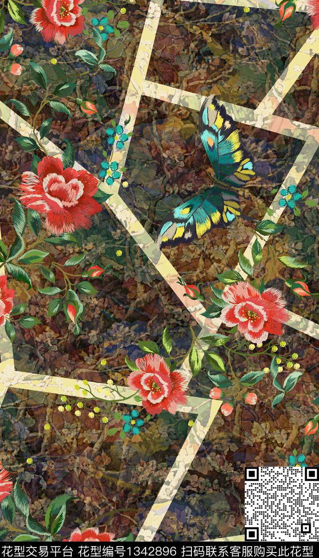 香云纱中老年中国风数码印花华亿平台下载（图片编号: 1342896） - 瓦栏（Walan）