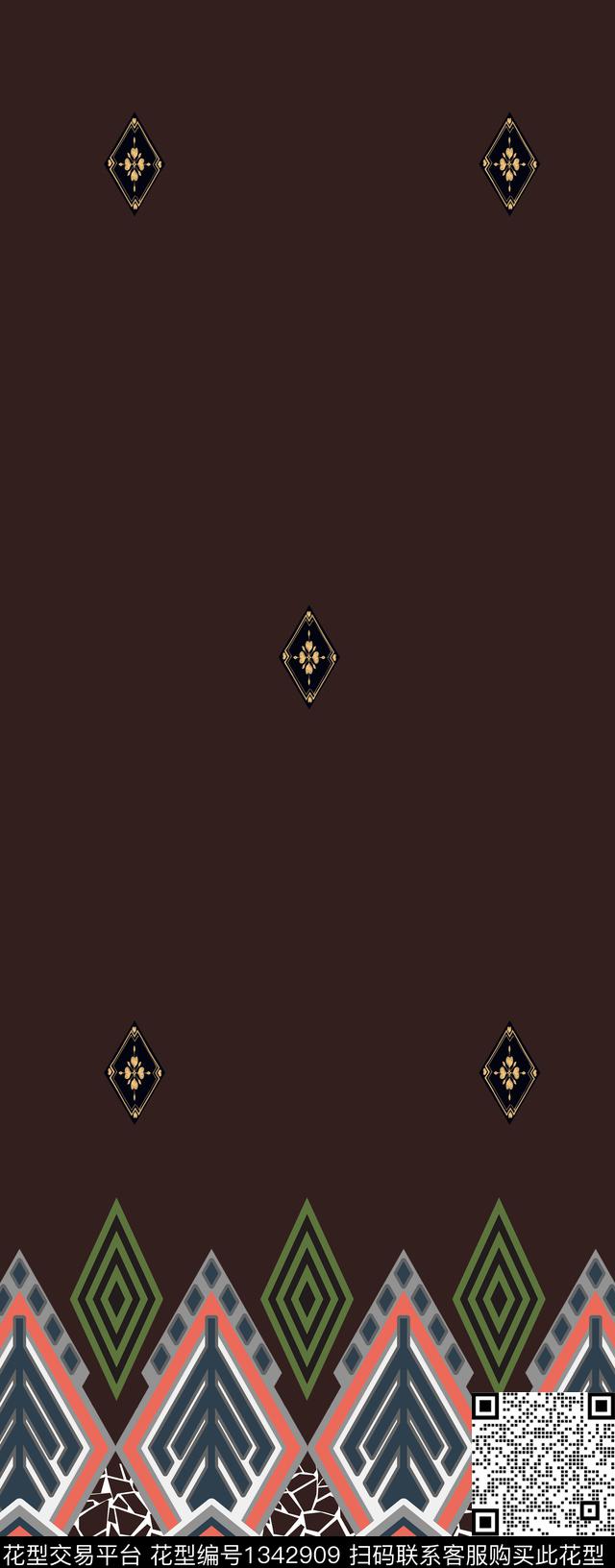 几何定位格子几何传统印花华亿平台下载（图片编号: 1342909） - 瓦栏（Walan）