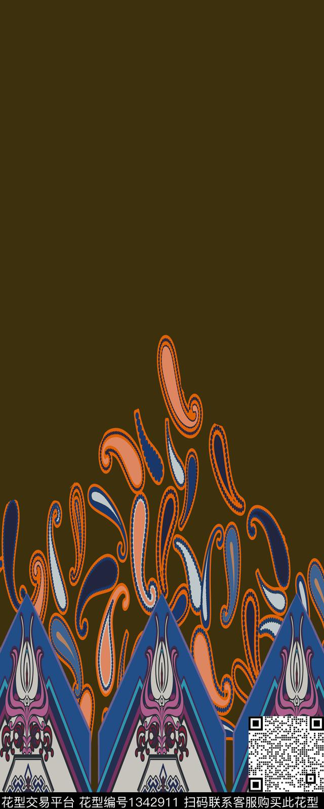 几何定位格子大牌风传统印花华亿平台下载（图片编号: 1342911） - 瓦栏（Walan）