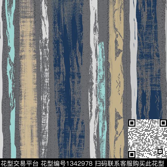 男装手绘条纹传统印花华亿平台下载（图片编号: 1342978） - 瓦栏（Walan）