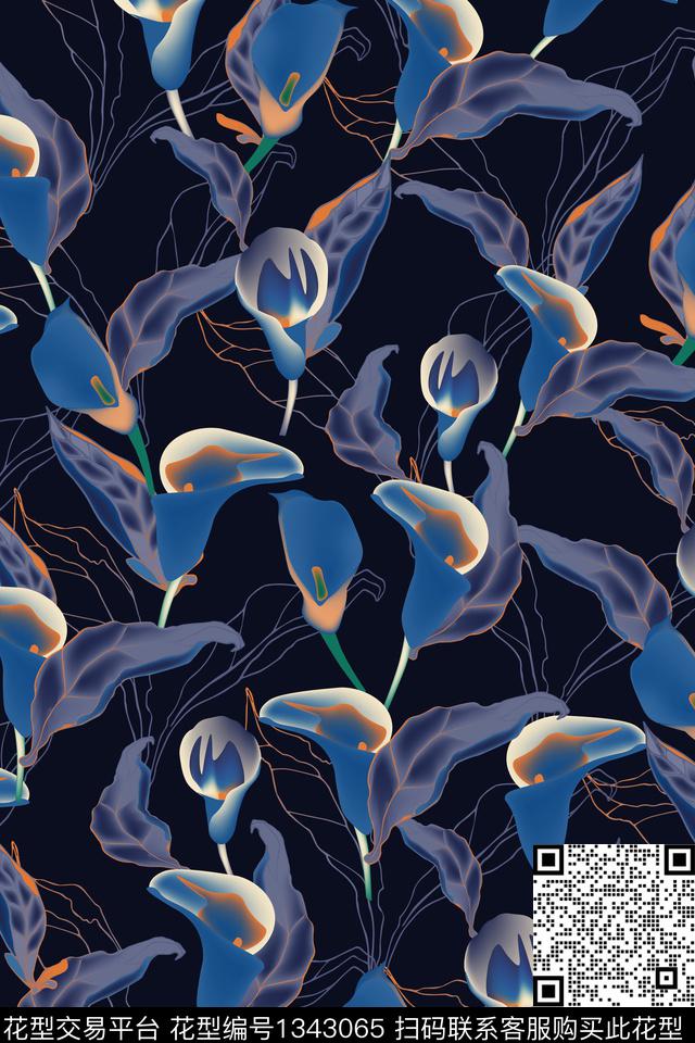 花卉大牌风雕印华亿平台数码印花华亿平台下载（图片编号: 1343065） - 瓦栏（Walan）