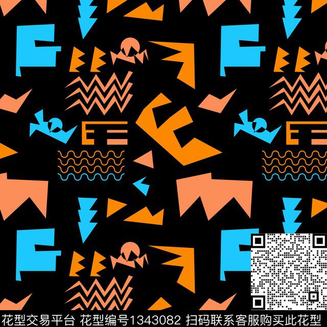 纸印花几何大牌风传统印花华亿平台下载（图片编号: 1343082） - 瓦栏（Walan）