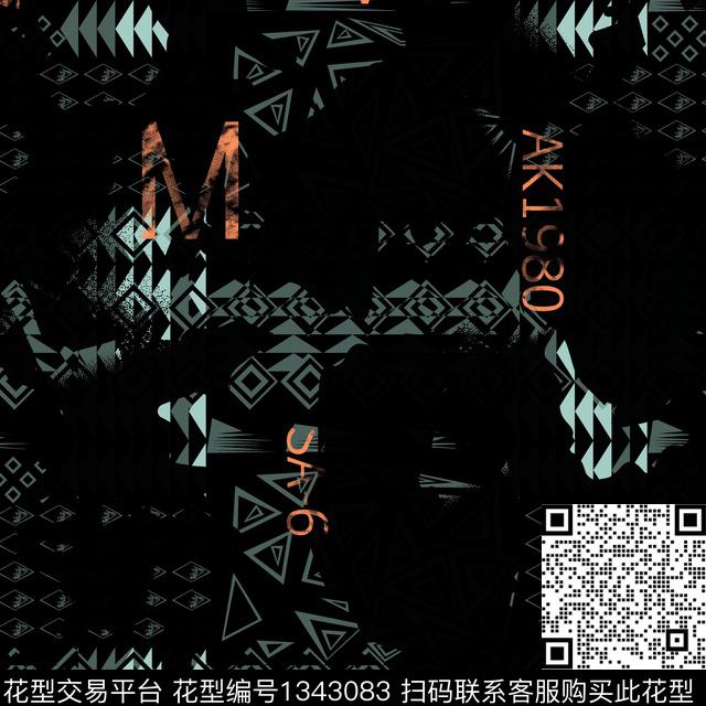 纸印花几何抽象男装传统印花华亿平台下载（图片编号: 1343083） - 瓦栏（Walan）