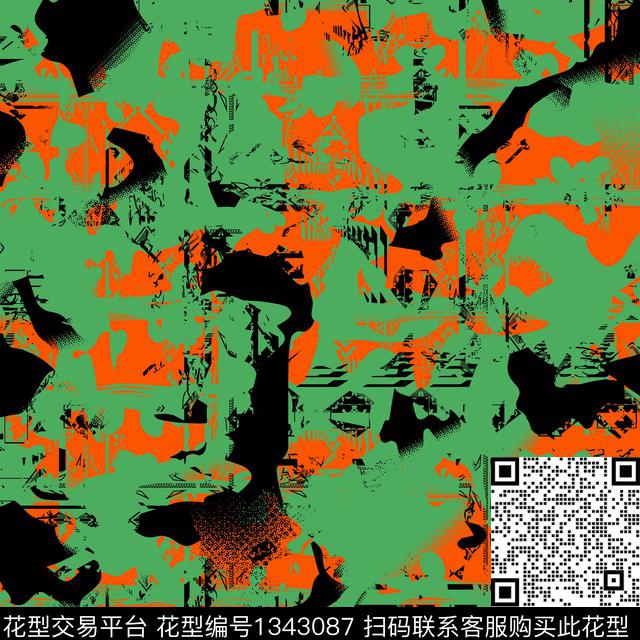 纸印花几何抽象男装传统印花华亿平台下载（图片编号: 1343087） - 瓦栏（Walan）