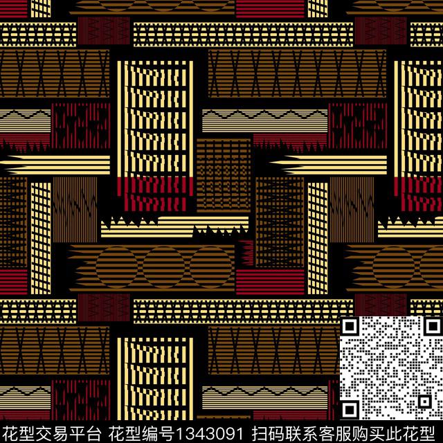 纸印花几何抽象男装传统印花华亿平台下载（图片编号: 1343091） - 瓦栏（Walan）