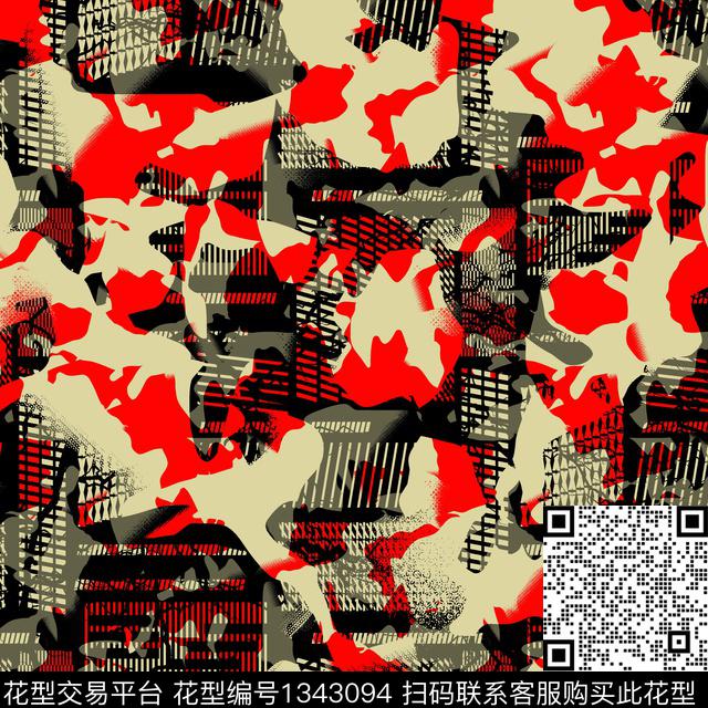 纸印花几何抽象男装传统印花华亿平台下载（图片编号: 1343094） - 瓦栏（Walan）