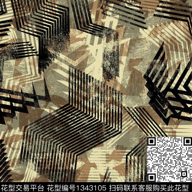 纸印花几何抽象男装传统印花华亿平台下载（图片编号: 1343105） - 瓦栏（Walan）