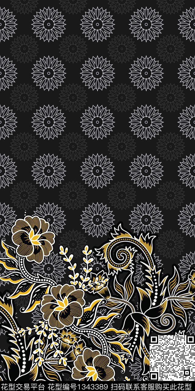 女装民族风花卉数码印花华亿平台下载（图片编号: 1343389） - 瓦栏（Walan）
