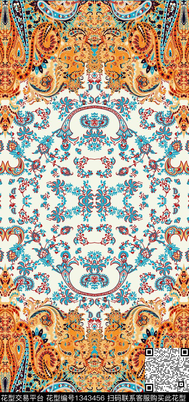 民族风大牌风佩斯利传统印花华亿平台下载（图片编号: 1343456） - 瓦栏（Walan）