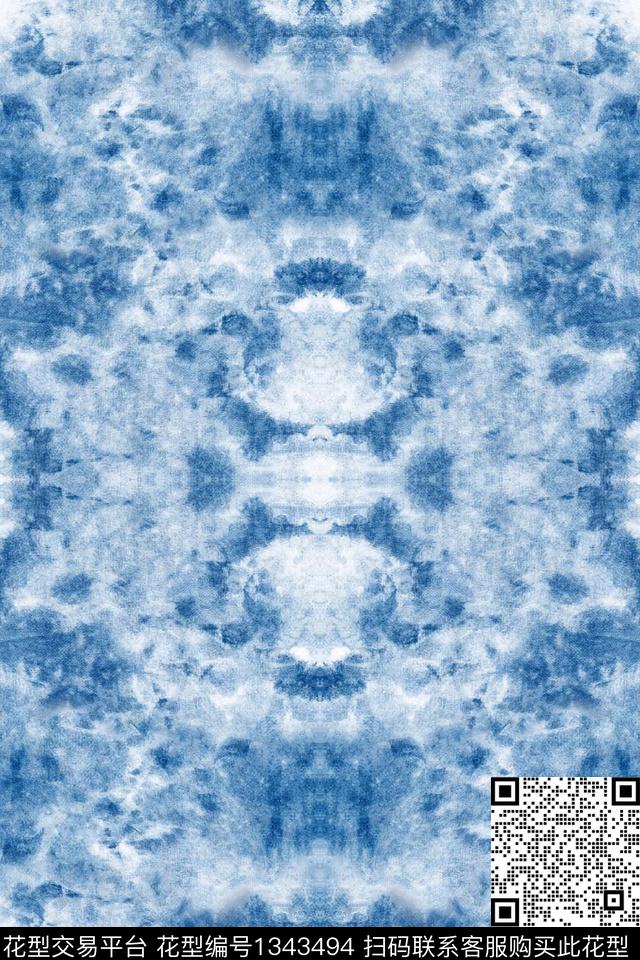 抽象扎染华亿平台大牌风数码印花华亿平台下载（图片编号: 1343494） - 瓦栏（Walan）