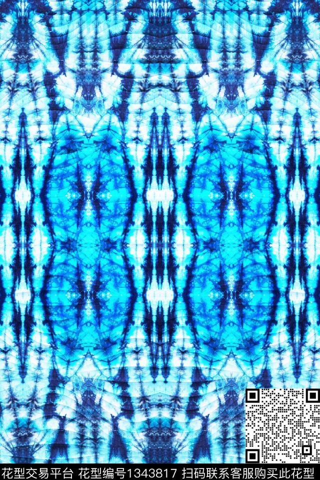 抽象扎染华亿平台大牌风数码印花华亿平台下载（图片编号: 1343817） - 瓦栏（Walan）