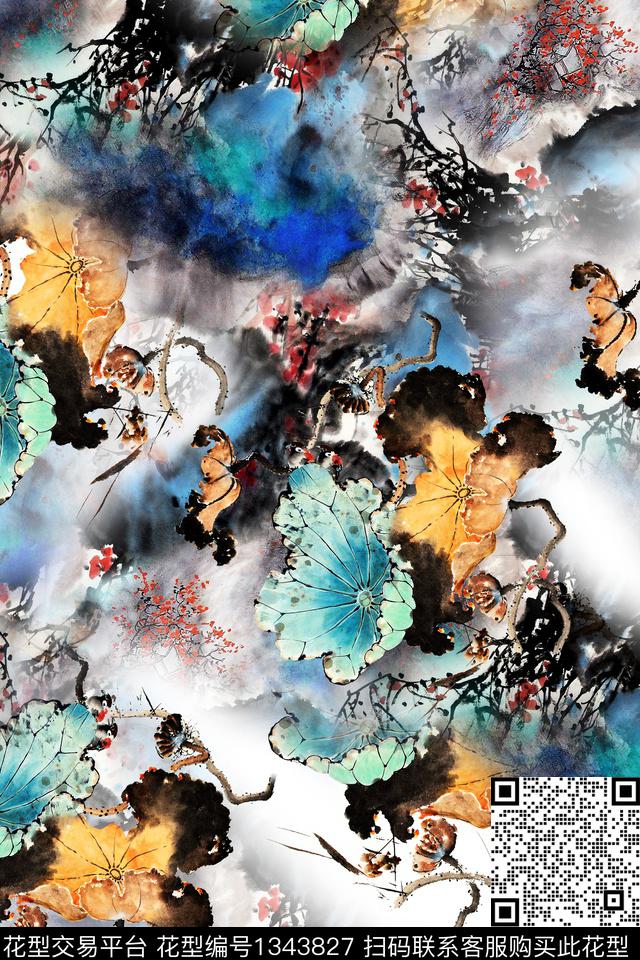 旗袍香云纱中国风数码印花华亿平台下载（图片编号: 1343827） - 瓦栏（Walan）