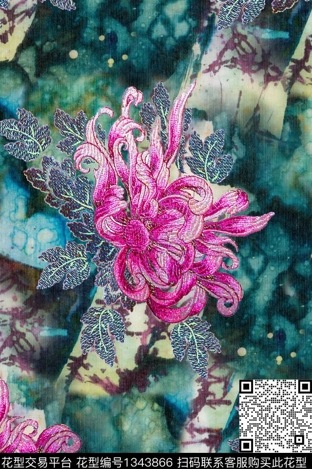 旗袍香云纱中老年数码印花华亿平台下载（图片编号: 1343866） - 瓦栏（Walan）