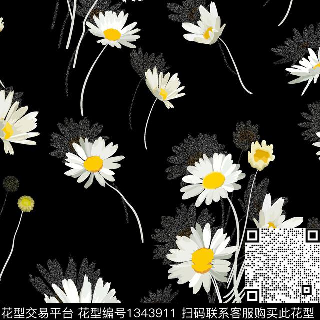 小雏菊休闲数码印花华亿平台下载（图片编号: 1343911） - 瓦栏（Walan）