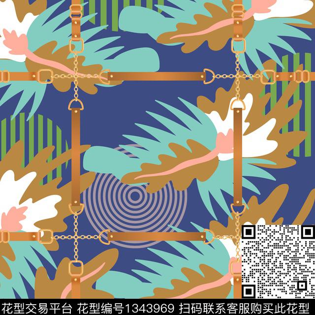 皮带植物几何男装传统印花华亿平台下载（图片编号: 1343969） - 瓦栏（Walan）