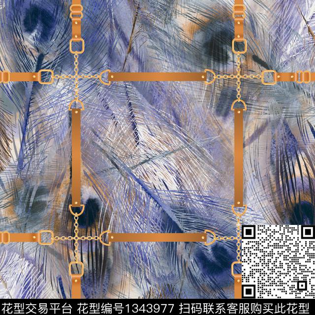 肌理链条抽象男装数码印花华亿平台下载（图片编号: 1343977） - 瓦栏（Walan）