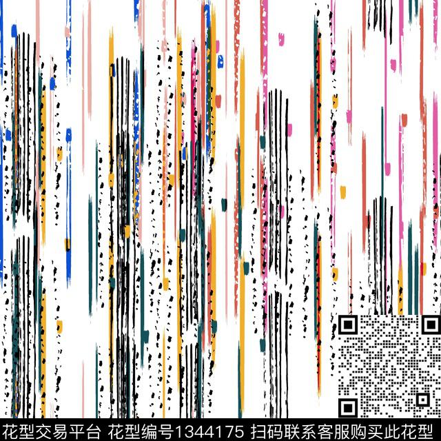 几何笔触抽象传统印花华亿平台下载（图片编号: 1344175） - 瓦栏（Walan）