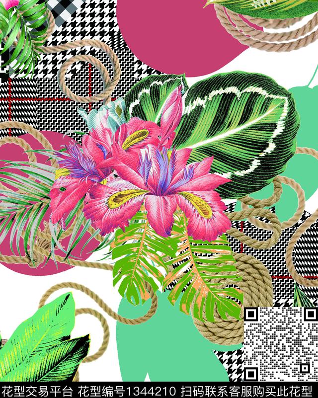 数码华亿平台花卉热带华亿平台数码印花华亿平台下载（图片编号: 1344210） - 瓦栏（Walan）