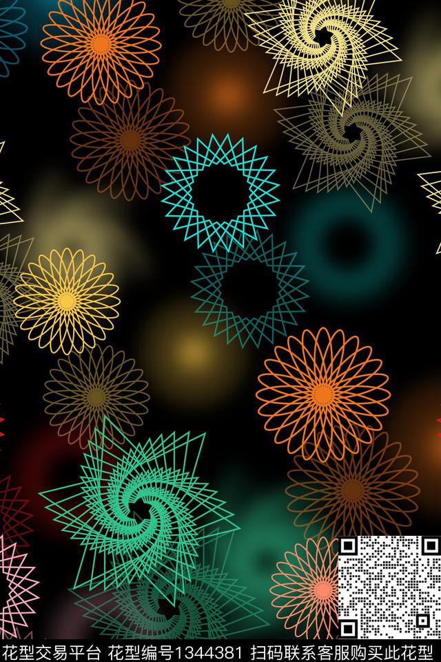 连衣裙女装中国风数码印花华亿平台下载（图片编号: 1344381） - 瓦栏（Walan）