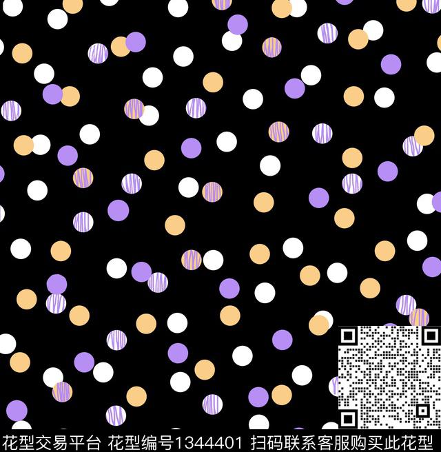 几何圆形波点传统印花华亿平台下载（图片编号: 1344401） - 瓦栏（Walan）