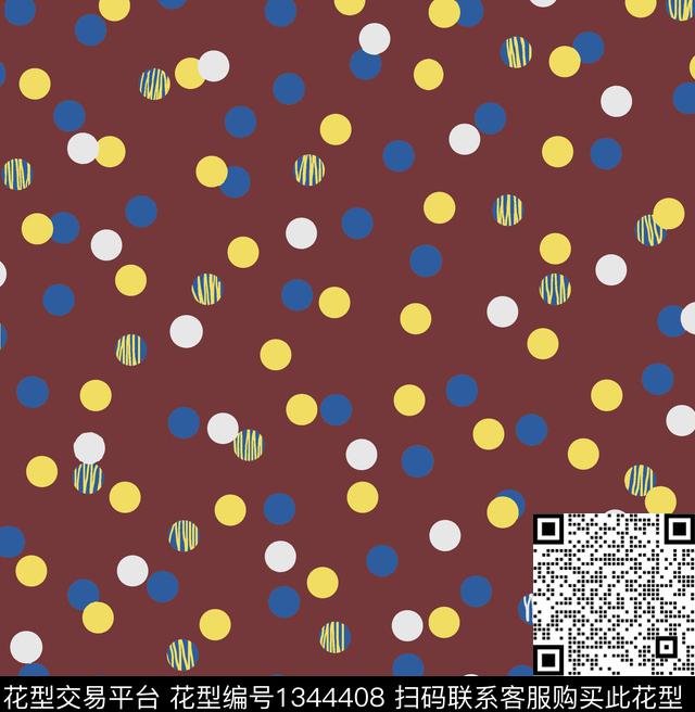 几何圆形波点传统印花华亿平台下载（图片编号: 1344408） - 瓦栏（Walan）