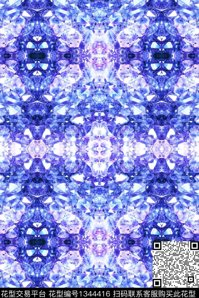 时尚大牌风珠宝宝石数码印花华亿平台下载（图片编号: 1344416） - 瓦栏（Walan）