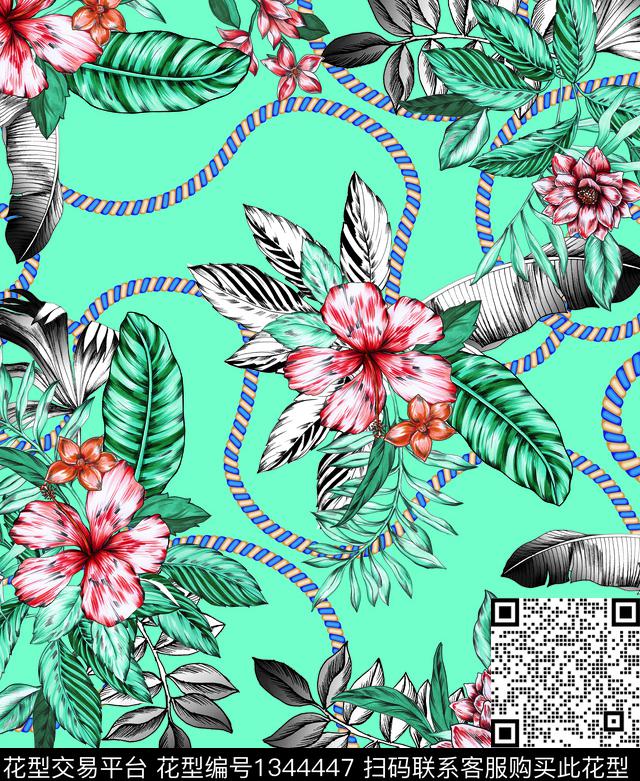 数码华亿平台花卉热带华亿平台数码印花华亿平台下载（图片编号: 1344447） - 瓦栏（Walan）