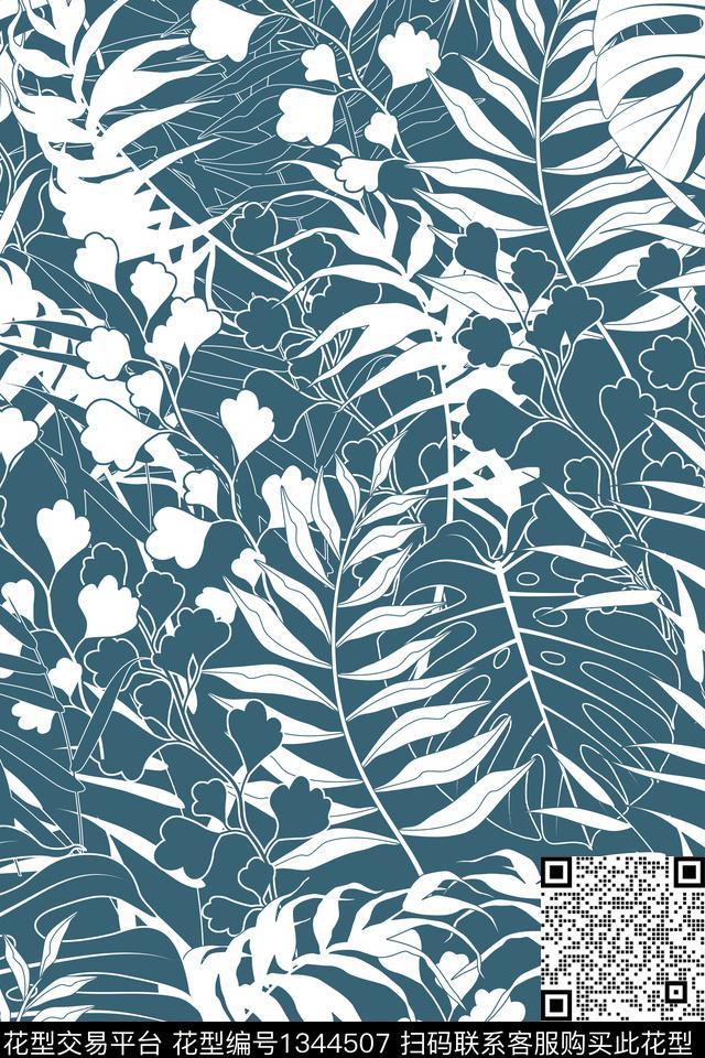 热带华亿平台植物绿植树叶传统印花华亿平台下载（图片编号: 1344507） - 瓦栏（Walan）