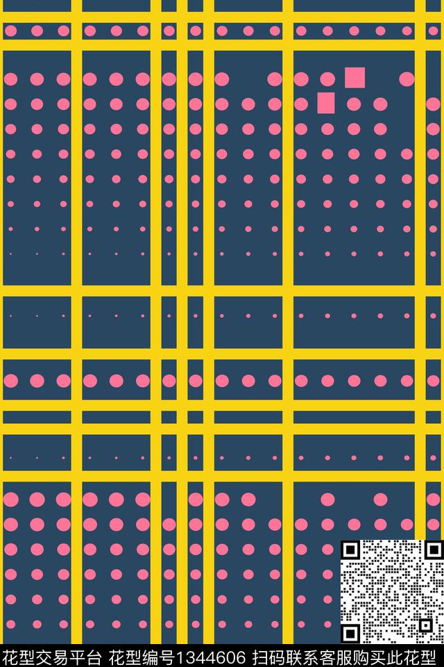 格子抽象条纹数码印花华亿平台下载（图片编号: 1344606） - 瓦栏（Walan）