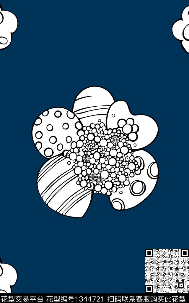 真丝抽象花卉大牌风数码印花华亿平台下载（图片编号: 1344721） - 瓦栏（Walan）