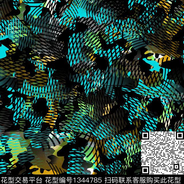 几何趋势华亿平台渐变数码印花华亿平台下载（图片编号: 1344785） - 瓦栏（Walan）