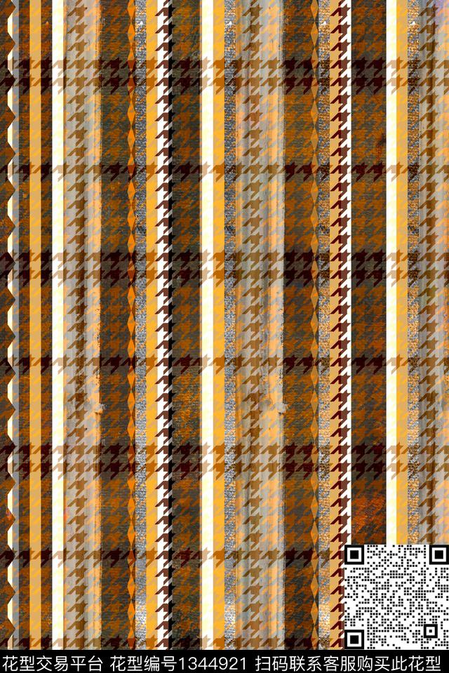 千鸟格大牌风休闲数码印花华亿平台下载（图片编号: 1344921） - 瓦栏（Walan）